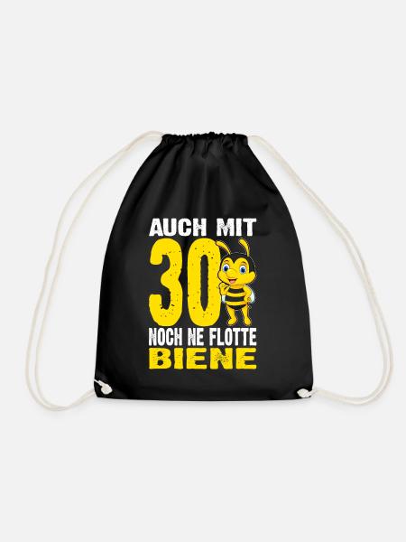 Auch Mit 30 Noch Ne Flotte Biene - 30. Geburtstag - Turnbeutel - Schwarz