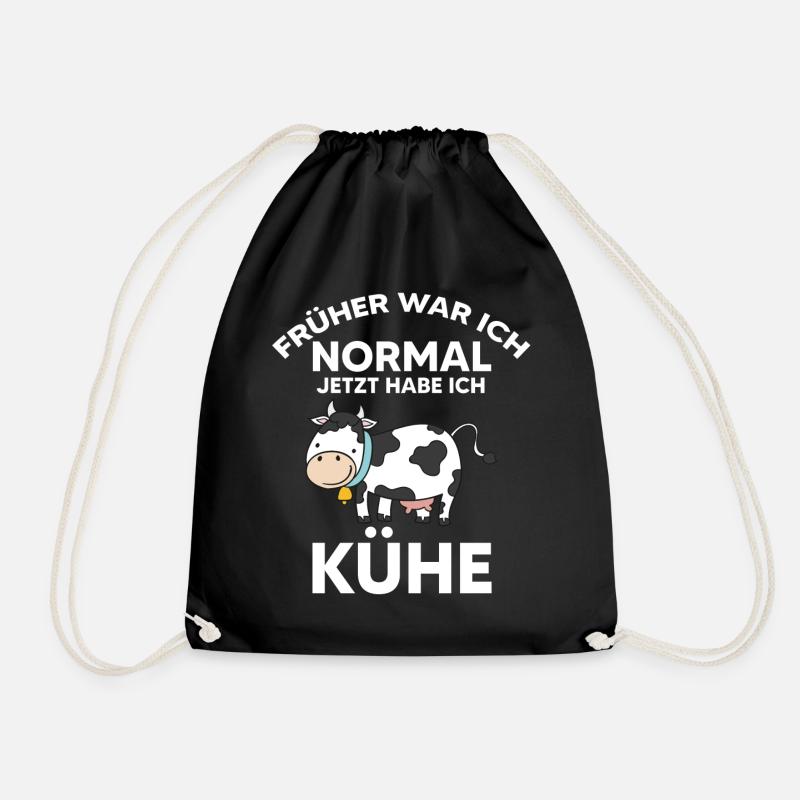 Kuh Kuhbauer Bauer Landwirt Farmer Milchbauer Gesc - Turnbeutel - Schwarz