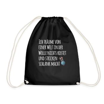 Super Häkeln Spruch für Omas Geschenk - Turnbeutel - Schwarz - Vorne
