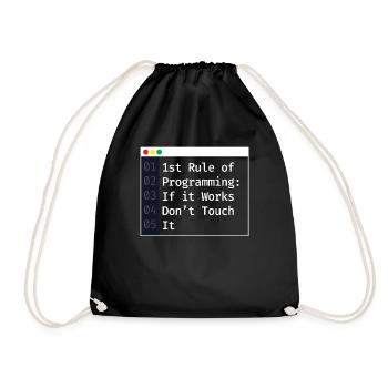 1st Rule Of Programming Programmierer Coding - Turnbeutel - Schwarz - Vorne