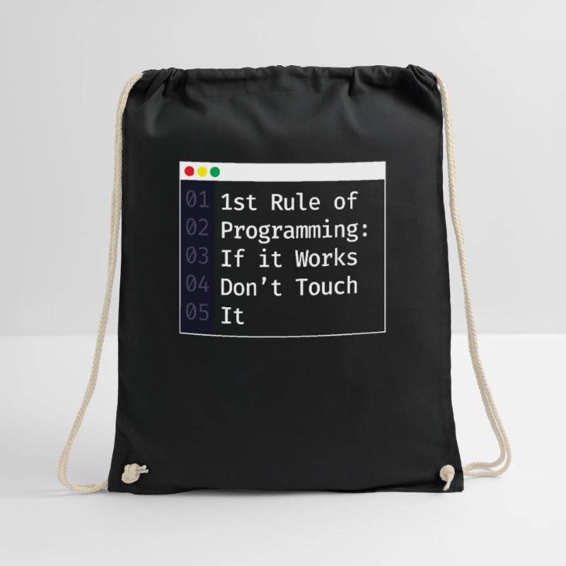 1st Rule Of Programming Programmer Coding Drawstring Bag