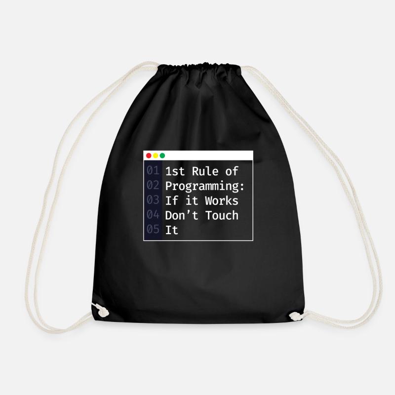 1st Rule Of Programming Programmierer Coding - Turnbeutel - Schwarz