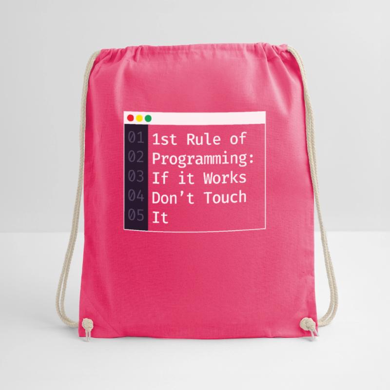 1st Rule Of Programming Programmer Coding Drawstring Bag