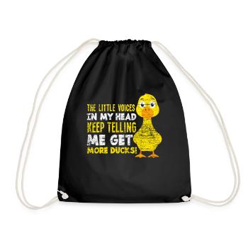 Duck animal lover - Drawstring Bag - black - Front
