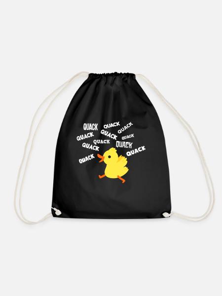 Duck quack quack quack - Drawstring Bag - black