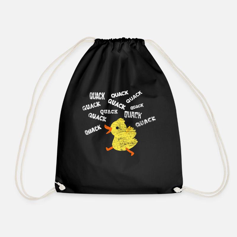 Duck funny duck design - Drawstring Bag - black