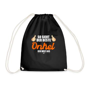 Bester Onkel Der Welt Patenonkel Großonkel - Turnbeutel - Schwarz - Vorne