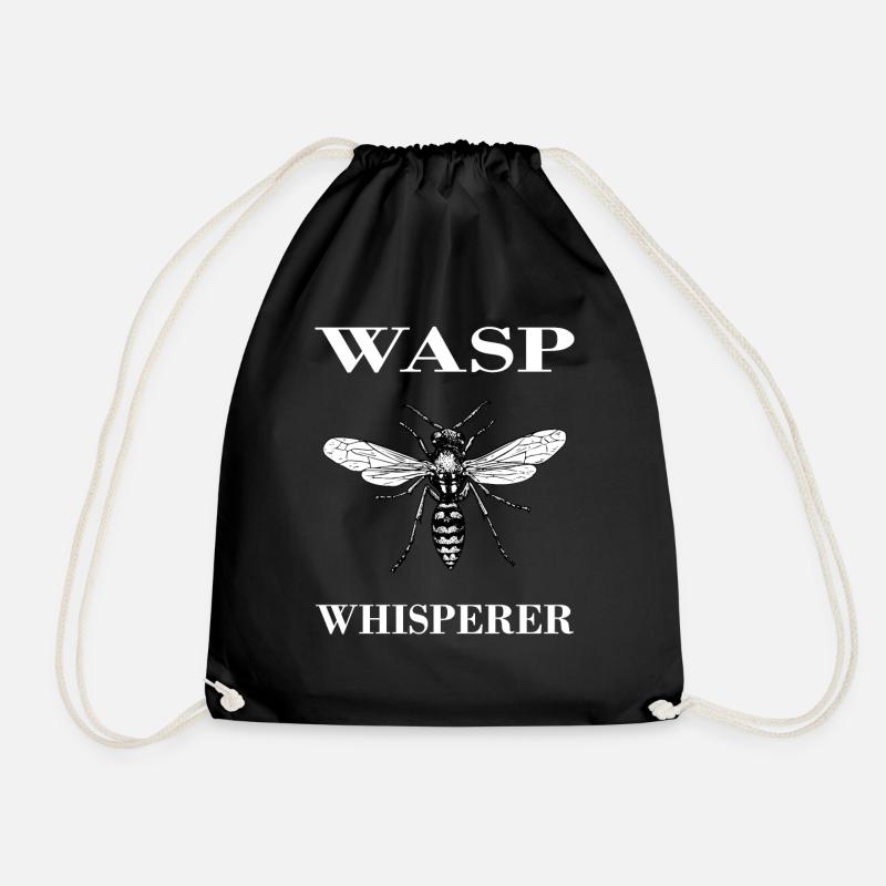 Creative Wasp Tee Shirt For Men And Women - Drawstring Bag - black
