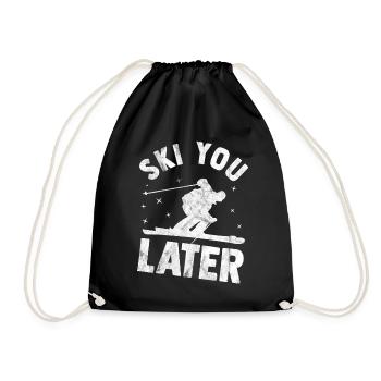 ski - Drawstring Bag - black - Front