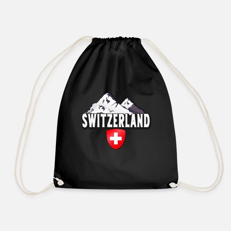 Schweiz Heimat Berge Schweizer - Turnbeutel - Schwarz