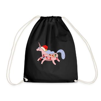 Unicorn Ugly Christmas - Drawstring Bag - black - Front