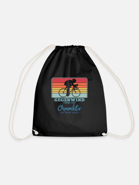 Fahrrad Radfahrer Retro Rennen Fahrradfahrer - Turnbeutel - Schwarz