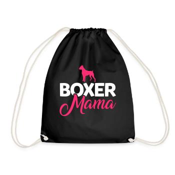 Boxer Hunde Mama Mutter Muttertag Geschenk - Turnbeutel - Schwarz - Vorne