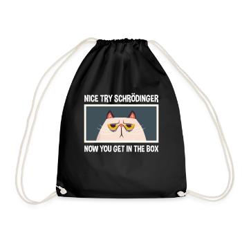 Nice attempt Schrödinger physics physicist - Drawstring Bag - black - Front