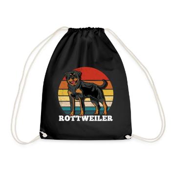Rottweiler Rétro - Sac de sport léger - noir - Devant