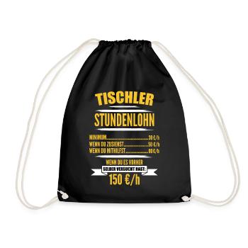 Tischler Meister, Schreiner Meister Geschenkidee I - Turnbeutel - Schwarz - Vorne