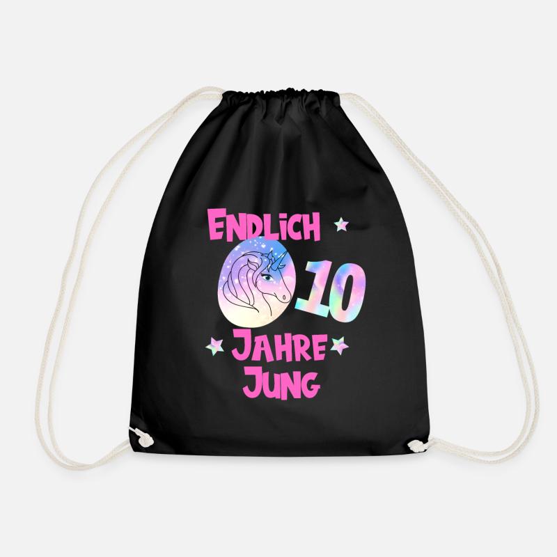 Geburtstag 10 Jahre,Geschenk,Geschenkidee - Turnbeutel - Schwarz