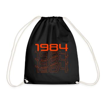 1984 Jahrgang - Turnbeutel - Schwarz - Vorne