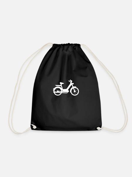 Mofa Moped Mofafahrer Zweirad lustiges Geschenk - Turnbeutel - Schwarz