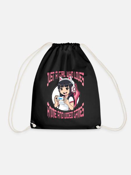 Just A Girl Who Loves Anime And Video Games - Turnbeutel - Schwarz