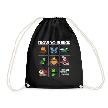 Know Your Bugs Programmer Coding - Drawstring Bag - black - Front
