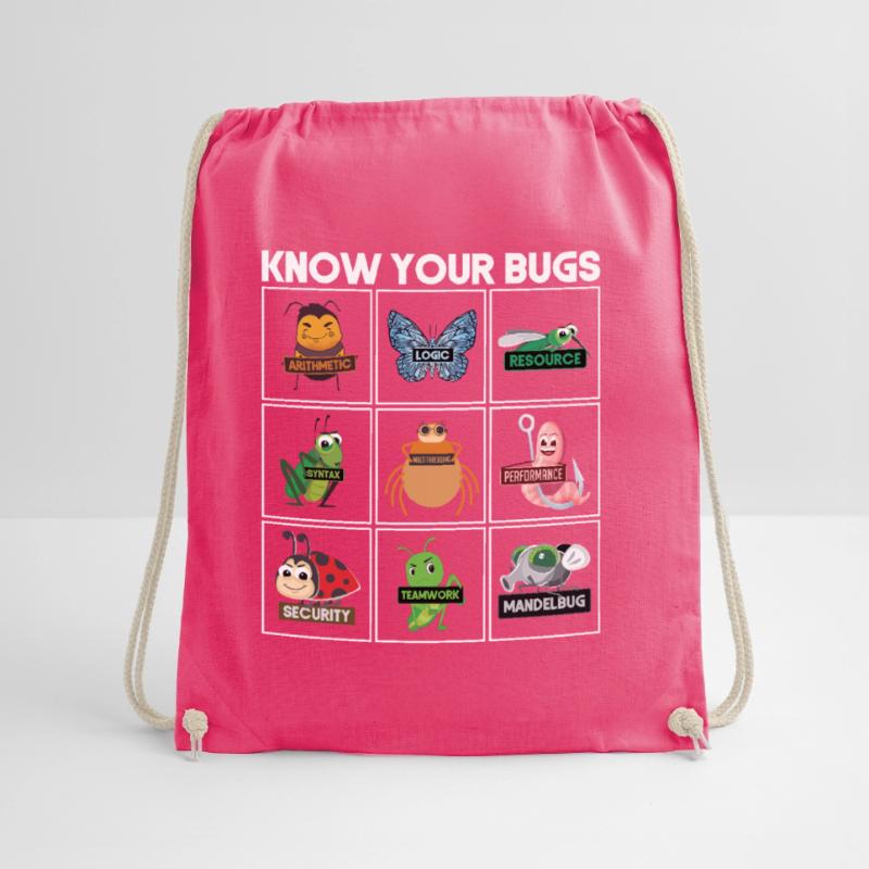 Know Your Bugs Programmer Coding Drawstring Bag