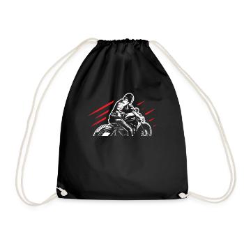 Motorrad - Turnbeutel - Schwarz - Vorne