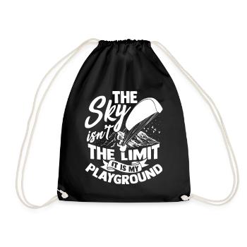 Paragliding parachute paragliding skydive - Drawstring Bag - black - Front