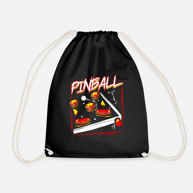 Pinball Retro Flipperautomat Arcade Spiel Geschenk - Turnbeutel - Schwarz