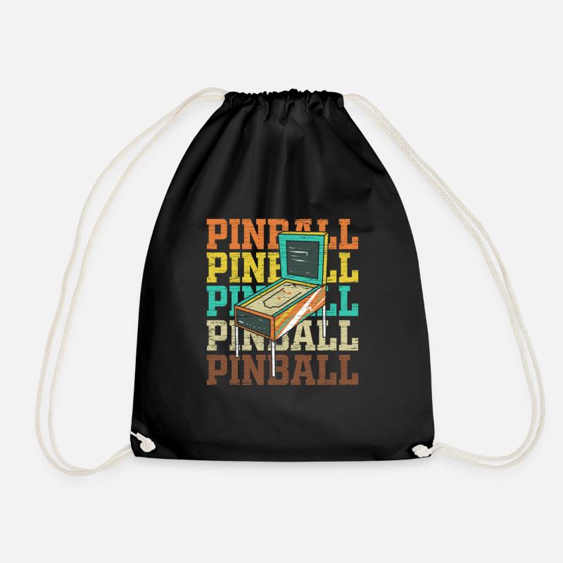 Pinball Retro Vintage Style Flipperautomat Arcade - Turnbeutel - Schwarz