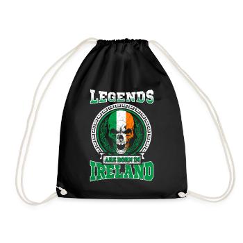 Legends are born in Ireland - Drawstring Bag - black - Front