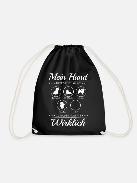 Hundeschule Hundetrainer Mein Hund Hört Aufs Wort - Turnbeutel - Schwarz