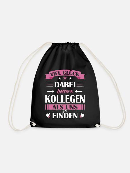 Abschiedsgeschenk Kollegin - Mitarbeiter Abschied - Turnbeutel - Schwarz
