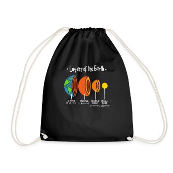 Volcano Lovers Geology Gift - Layers Of - Drawstring Bag - black - Front