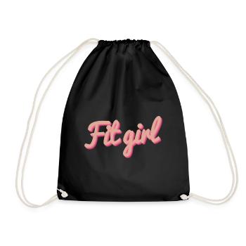 Fitgirl Rosa 3D Script - Turnbeutel - Schwarz - Vorne
