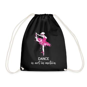 Ballet dancing is art in motion - Drawstring Bag - black - Front