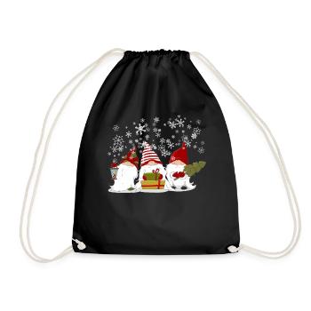 Cadeau de gnome elfes nordiques de Noël - Sac de sport léger - noir - Devant