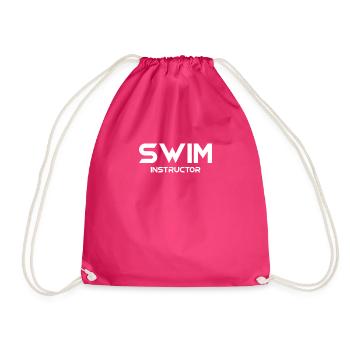 Schwimmlehrer Lernen Schwimmen Trainer - Turnbeutel - Fuchsia - Vorne