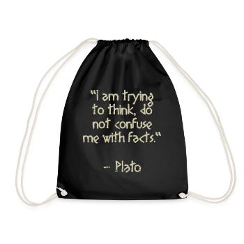 Citation de Platon - I am trying to think | Sagesse - Sac de sport léger - noir - Devant