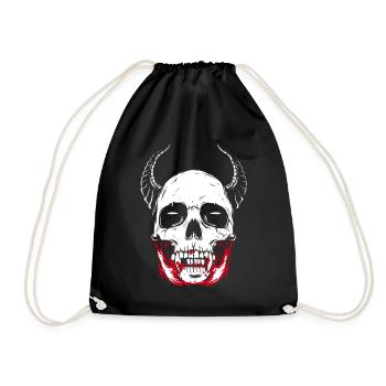 Crâne d'horreur squelette de vampire - Sac de sport léger - noir - Devant