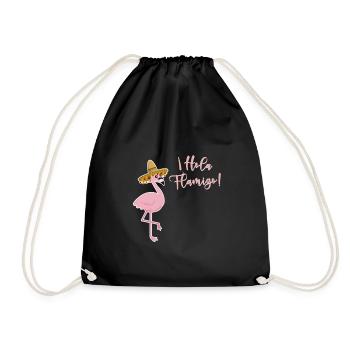 Flamingo Hola Flamigo Animal Pink Flock Hawaii - Drawstring Bag - black - Front