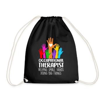 Occupational Therapist Helping Small Hands Doing Big Things - Drawstring Bag - black - Front