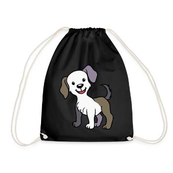 dog dog dog owner pets mutt shelter - Drawstring Bag - black - Front