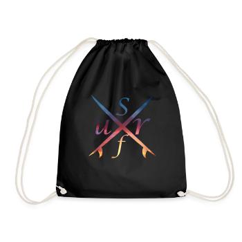 Surf Sonnenuntergang Windsurfen Geschenkidee - Turnbeutel - Schwarz - Vorne