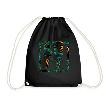 Surf Design Palme Windsurfen Surfen Geschenkidee - Turnbeutel - Schwarz - Vorne