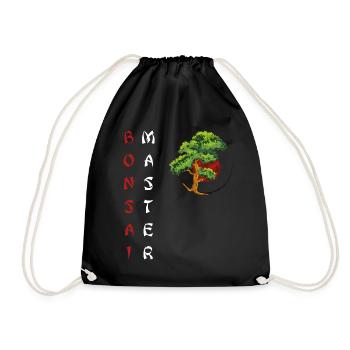 Bonsai miniature plants Japanese trees garden - Drawstring Bag - black - Front
