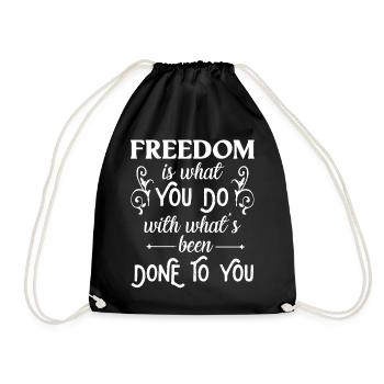Freedom | Jean-Paul Sartre - Drawstring Bag - black - Front