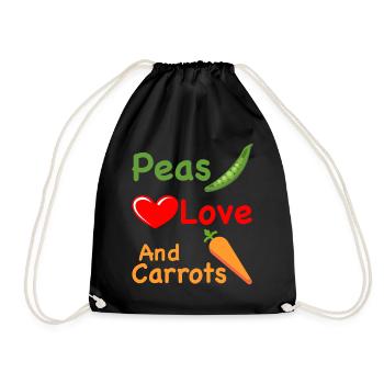 Petits pois aiment les carottes légumes drôles - Sac de sport léger - noir - Devant
