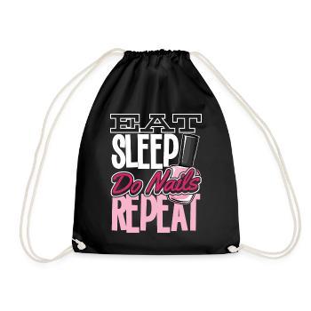 Mangez dormir, répétez les ongles - Sac de sport léger - noir - Devant