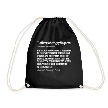 Heilerziehungspflegerin Definition Geschenk - Turnbeutel - Schwarz - Vorne